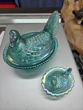 Pair Of TEAL CARNIVAL Hens On A Nest. Rosso & Mosser