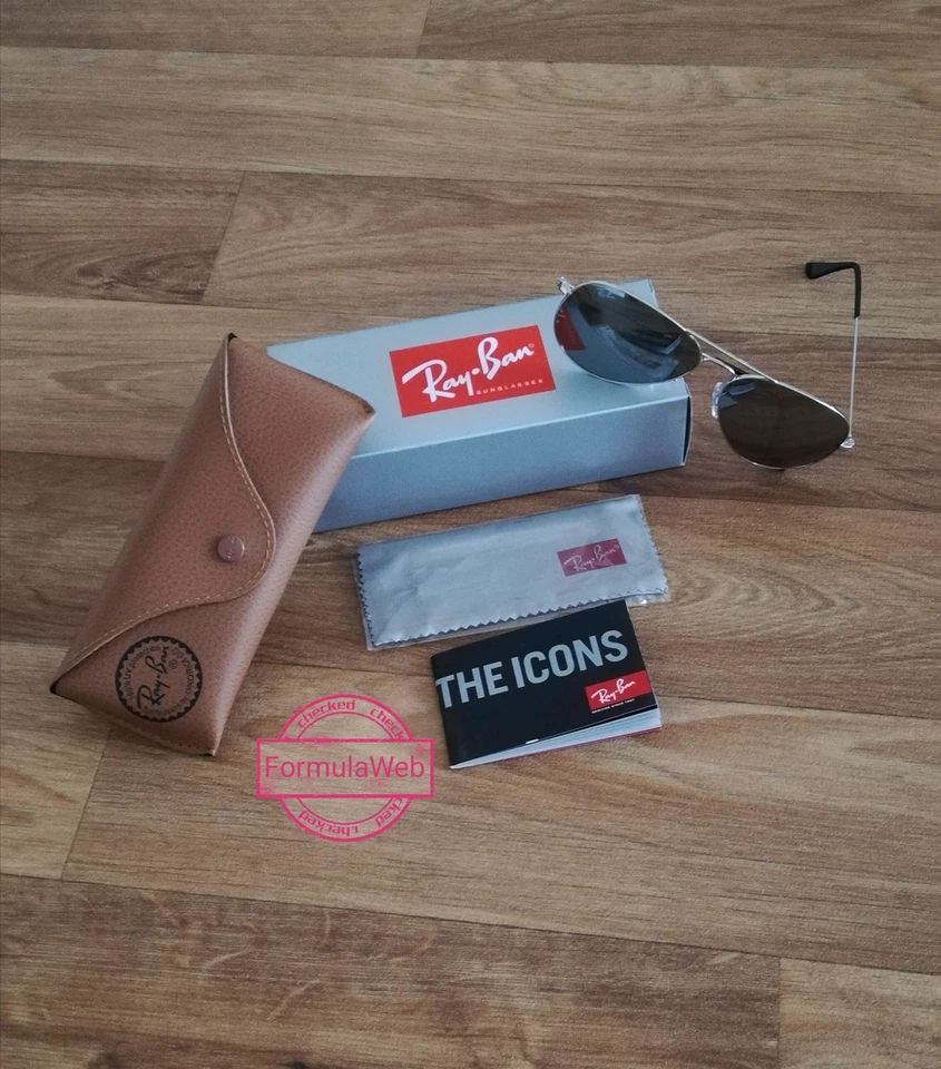 Ray-Ban Aviator Mirror RB3025 58 14 135 Occhiali da Sole - Argento - Immagine 3 di 4