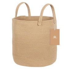 Laundry Basket, Large Natural Rope Woven Storage Basket with Handles for Home...