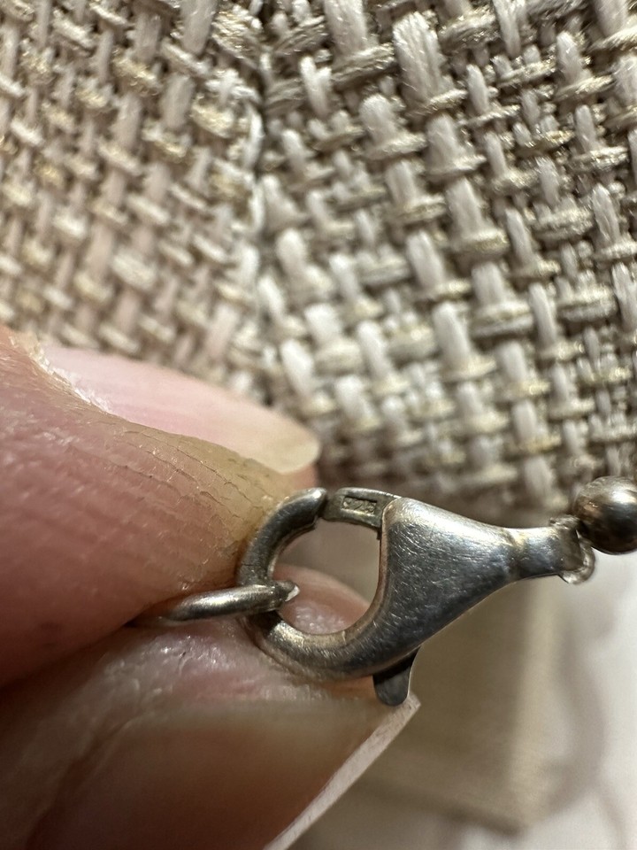 Vintage SILPADA Red Coral Seed Bead 16.5” Necklace Sterling Silver