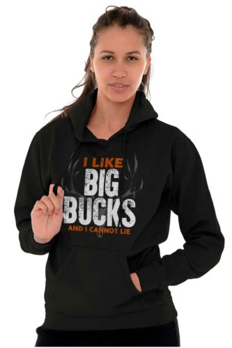 I Like Big Bucks I Cannot Lie Funny Hunting Hoodie Hooded Sweatshirt Men Women - Picture 3 of 8