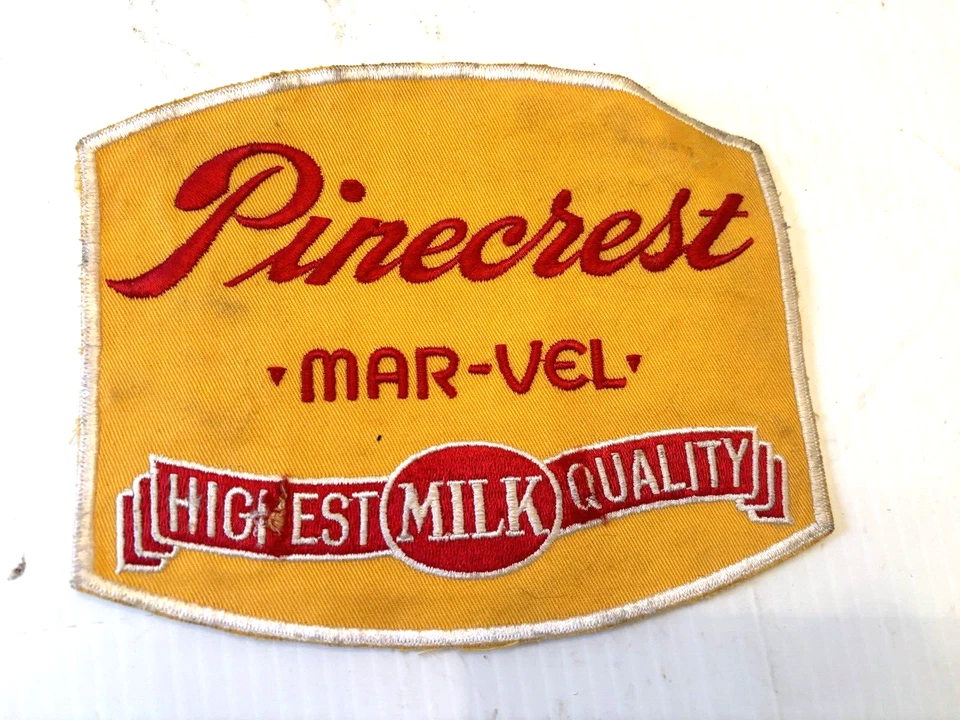 RARE VINTAGE JACKET PATCH -  PINECREST MAR-VEL HIGHEST QUALITY MILK - DAIRY PROP - Image 2 of 4