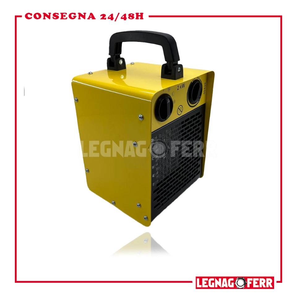 Stufa Elettrica Stufetta a Basso Consumo 1000/2000W 160 m^3 ora Sikurotech - Immagine 2 di 2