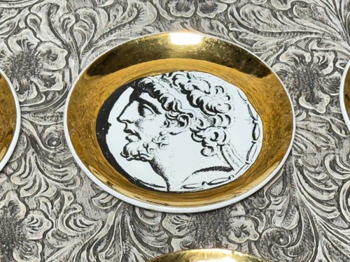 RARE Mid Century Fornasetti Milano Coaster Plates Monete Roman Cameo Italy MCM - Picture 4 of 14