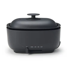 MUJI Deep Grill Pot MJ-HPFK2 Nonstick Cookware Electric New Model Black Compact