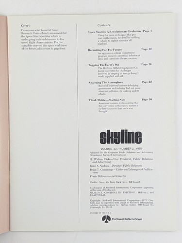 1970's Rockwell Skyline Magazine, 16 Issues - Space Shuttle, B-1, Aerospace - Picture 13 of 24