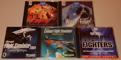 5 Vintage PC Computer Games Navy Combat Flight Simulator 2004 Fury ++