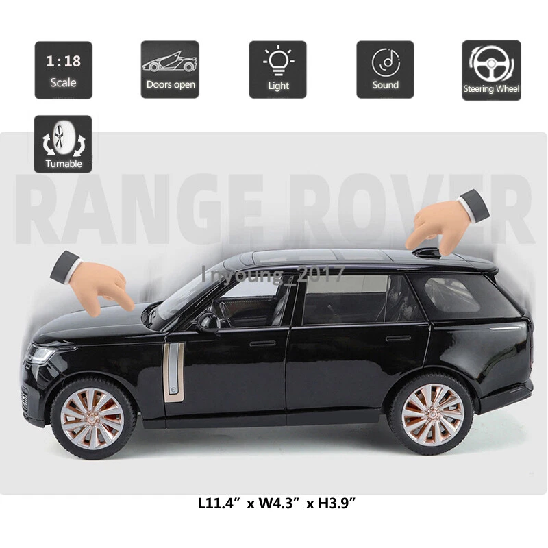 1/18 2022 Land Rover Range Rover SV Model Car Diecast Toy Cars Collection Black - Image 2 of 4