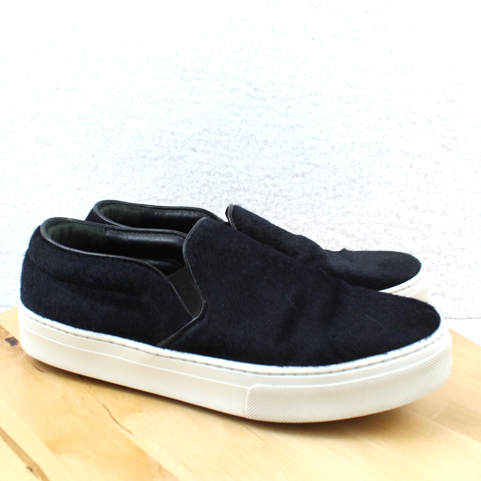 PONY Sneakers Celine 38 5 donna 8 5 nere capelli di cavallo slip on minimalista lusso designer