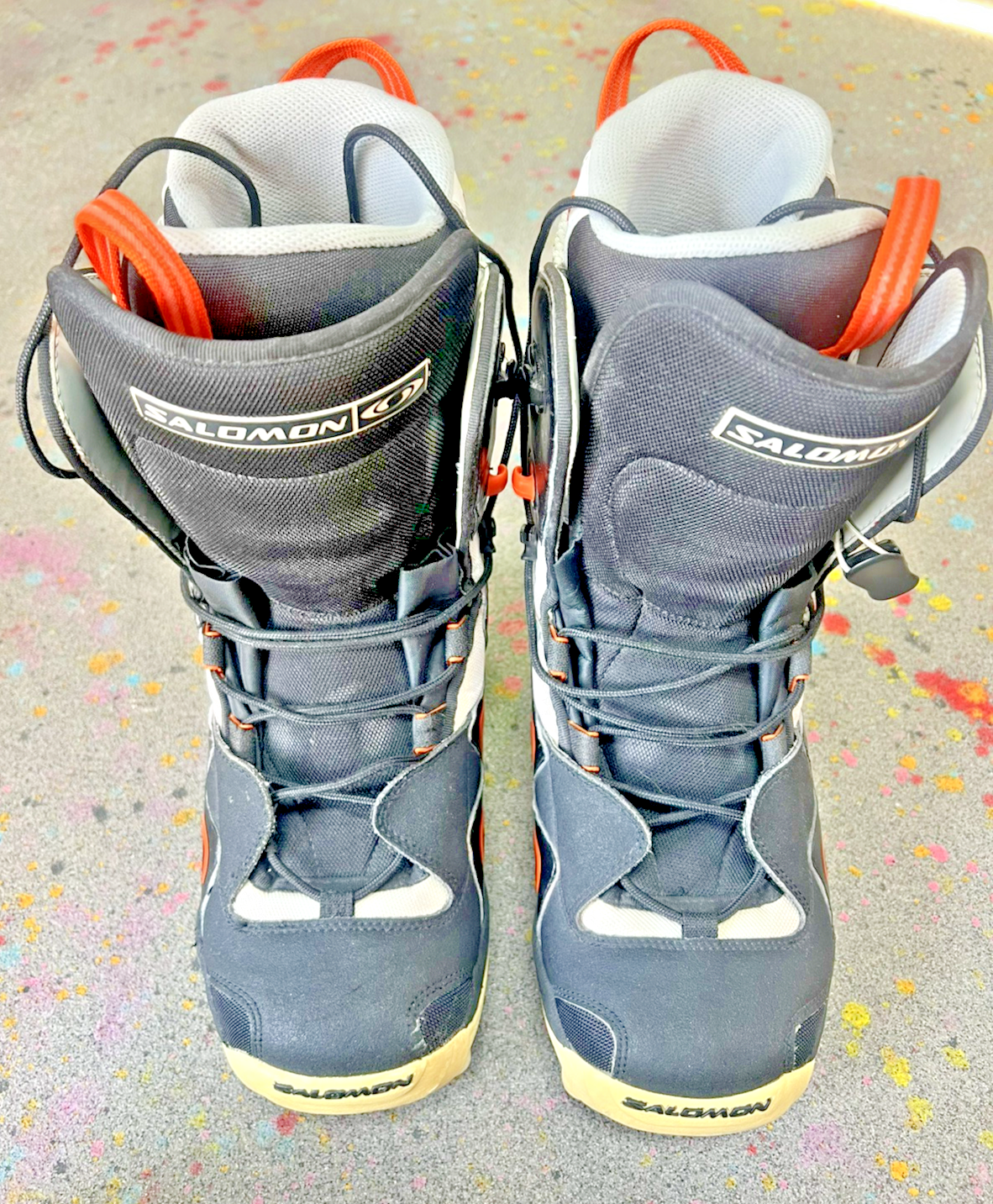 Stivali da neve Salomon uomo 9 dialoghi autofit snowboard medio comfort arancione nero