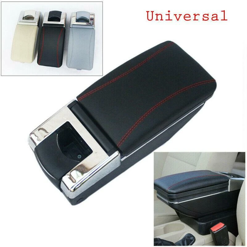 1x Estuche de almacenamiento bandeja reposabrazos consola central coche cuero PU Foto 4 de 4