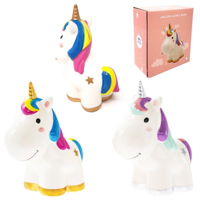 Small Ceramic Baby Unicorn Money Box Piggy Bank Decorative Bedroom Ornament Ebay - 