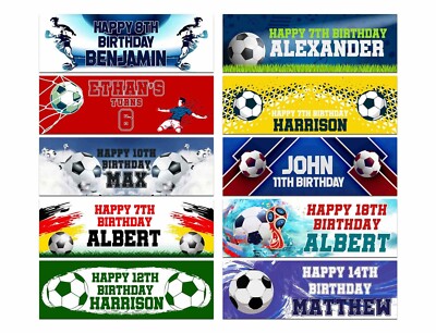 Personalised Birthday Banners Football Design Children Kids Party Decoration 345