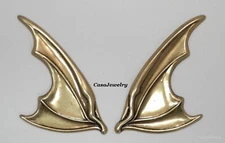 #3440 ANTIQUED GOLD LEFT/RIGHT BAT WINGS - 2 Pc Lot (1 Pair)