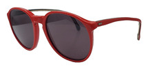 Vintage K H Fiesta Red Round Horn-Rimmed Sunglasses USA W/ NEW LENSES