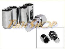 4 TUNER WHEEL LOCK LUG NUTS 8 POINT KEY 12X1.5 12 1.5 ACORN OPEN END CHROME T