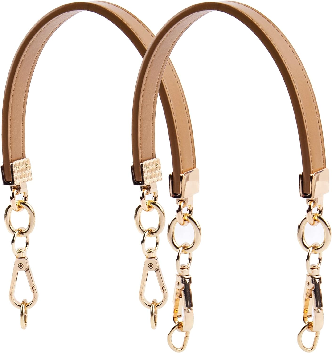 2Pack Purse Leather Handles Replacement Shoulder Straps Purse Chain Handle Khaki