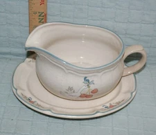 International Marmalade Gravy Boat & Underplate (Relish) Goose Flowers Cherrys