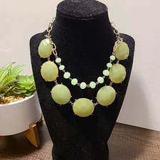 Premier Designs Sea Foam Green Fashion Bib Necklace Ladies Vintage 8" Statement