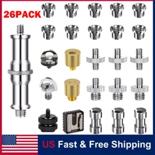 Camera Screw Mount Set 26PCS 1/4" and 3/8" Converter Threaded Screws Adapter