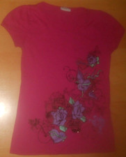 T-shirt donna ragazza rosa/rosa glitter taglia 152 S M L manica corta con stampa nuova