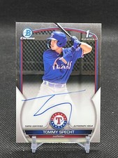 TOMMY SPECHT ⚾️ 2023 1st Bowman Chrome Auto #CPA-TS | Texas Rangers