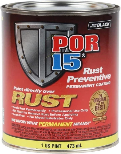 POR-15 Rust Preventive Coating- Semi-Gloss Black - 1 pt - Stop Rust & Corrosion