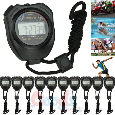 Digital Professional Handheld LCD Chronograph Sports Stopwatch Timer Stop Watch
