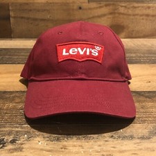 Levi's Hat Snapback Baseball Cap Kids Child Red White Casual Two Horse Brand