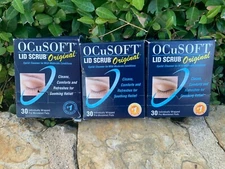 3 X OCuSOFT Lid Scrub Original Pre-Moistened Pads for Irritated Eyelids Ex 25/26