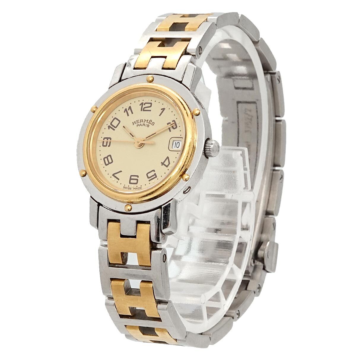 ◆エルメス◆クリッパー◆レディース◆約１２ｍｍ幅◆4連コマ◆CL4.220◆ HERMES Clipper Combi CL4 220 Vintage Ladies Watch From Japan