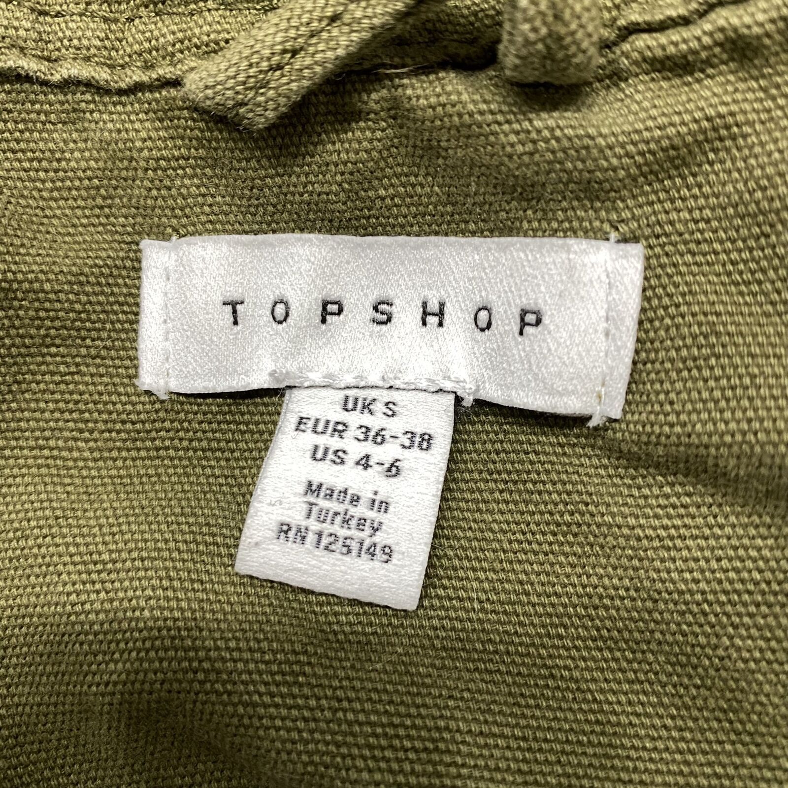 TOPSHOP Button Down Cropped Collared Green Casual… - image 7