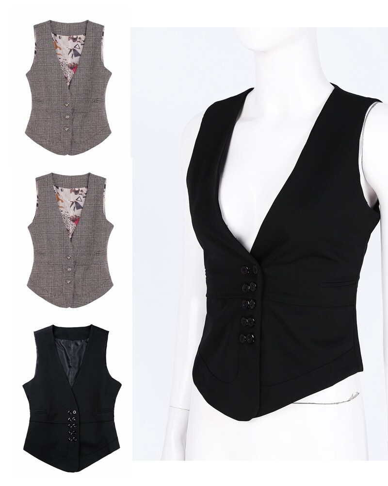 Women's Office Work Suit Vests V Neck Business Jackets Women's Office Work Suit Vests V Neck Business Jackets