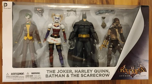 The Joker, Harley Quinn, Batman, & The Scarecrow Figure 4 Pack Set New Sealed
