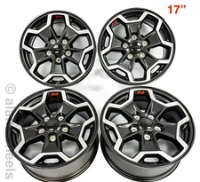 4 Jeep Wrangler Sahara Rubicon 17” Black polished Factory OEM Wheels Rims 9237