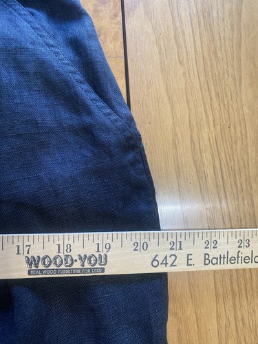 Liz Claiborne Black Lined Linen Skirt Size 14 Pockets Missing Button Office Work - Picture 12 of 18