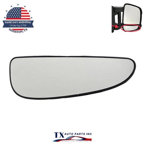 For 2014-24 RAM PROMASTER Lower Wide Passenger Side Mirror Glass Long Arm Heated