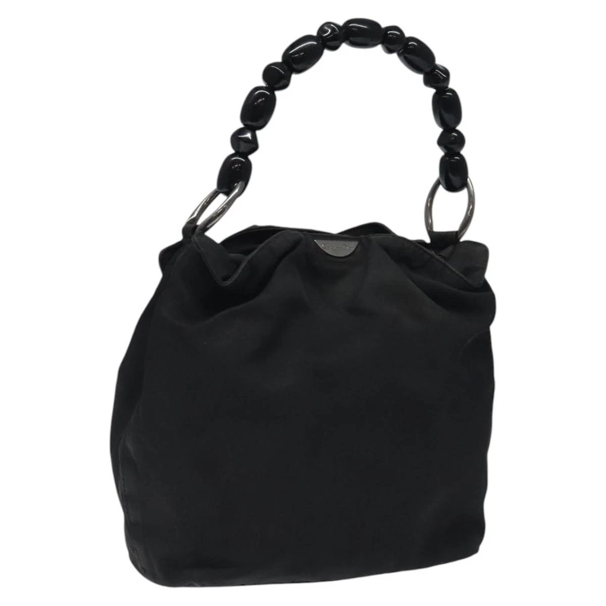 Sac à main Christian Dior Maris perle nylon noir authentique bs24098