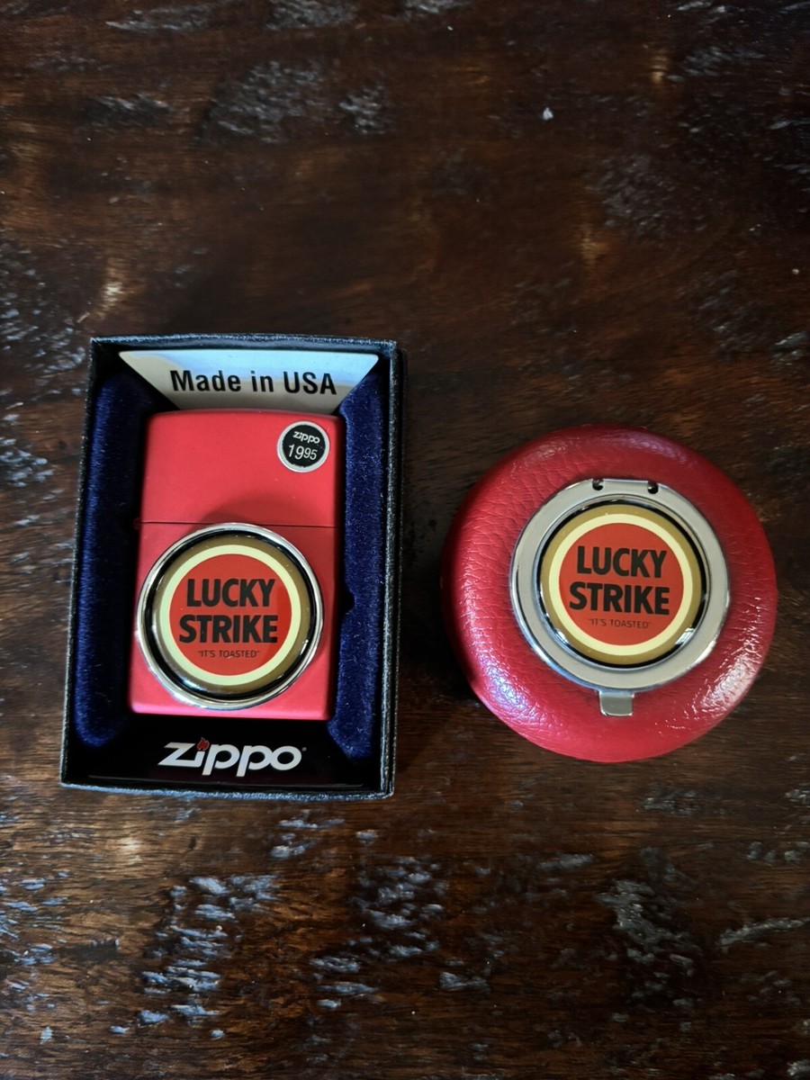 Lucky Strike Red Zippo Lighter & Lucky Strike Red Ashtray Ultra