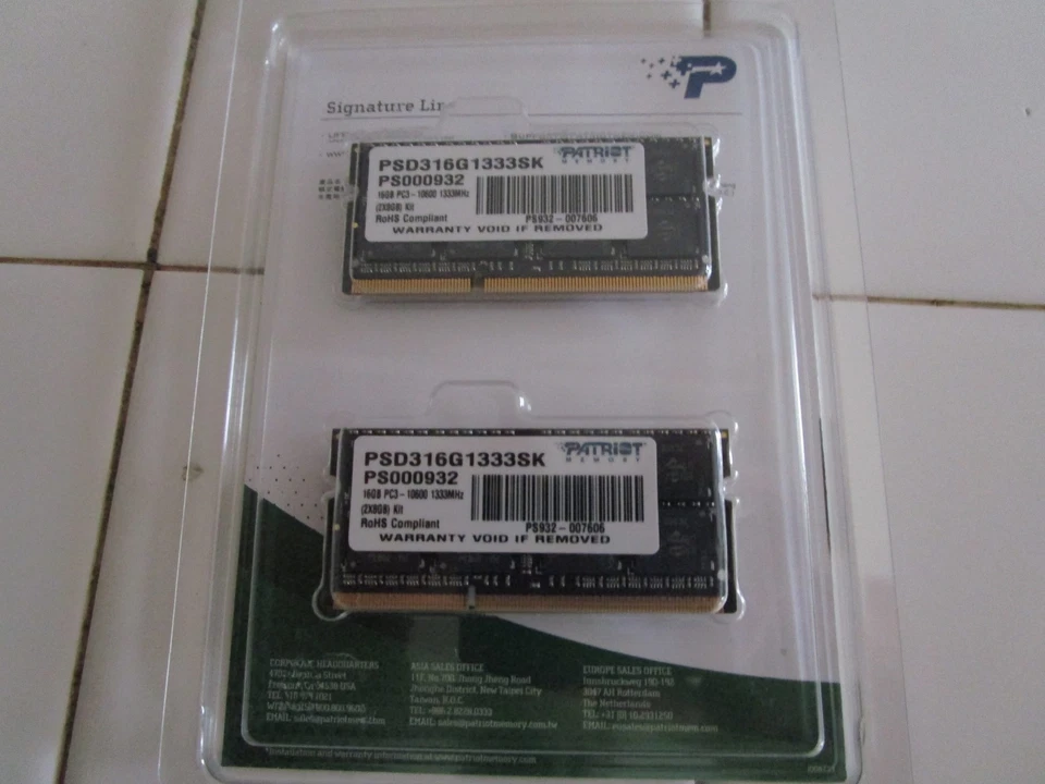 Patriot Memory Signature Line 16GB DDR3 2x8GB PC3-10600 1333Mhz - New / Sealed - Image 2 of 4