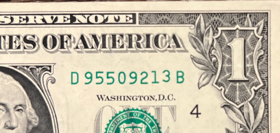 Lucky 13 Odometer Serial Number $1 Dollar Bill - Image 3 of 4