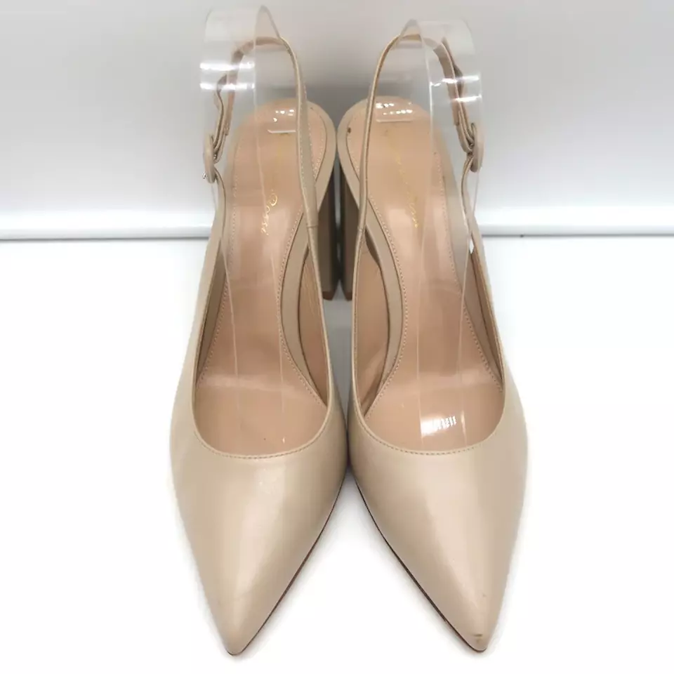 Zapatos de tacón Gianvito Rossi Agata 85 Slingback Cuero Nude Talla 41 Tacones de punta puntiaguda Foto 3 de 4
