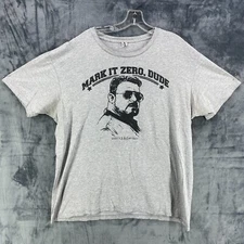 The Big Lebowski Mark It Zero Dude Walter Bowling T Shirt XL Slim Fit Gray FLAW