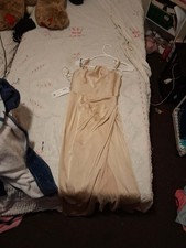 Sleeveless Satin Bridesmaid Dress Beige White Red Floral Print Spaghetti Straps