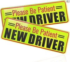 2 PCS Student Driver Magnet for Car, Reflective New Driver Vehicle Safety Signs,