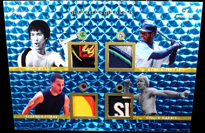 2024 Bruce Lee Curry Griffey Norris Quad Relic 1/1 Quad Gem Jumbo 5x7   