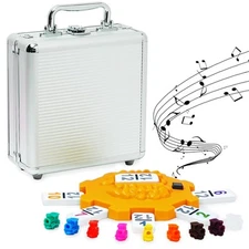 Mexican Train Domino Set with Sound Effect Dominoes Set for Travel 91 Tiles D...