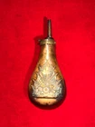 RARE CIVIL WAR ERA SOLDIER'S BRASS POWDER FLASK / GREAT CONDITION