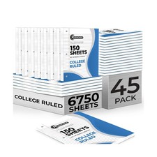 Rosmonde Bulk Loose Leaf Paper, 6750 Sheets, College Ruled, Bulk Filler Paper...