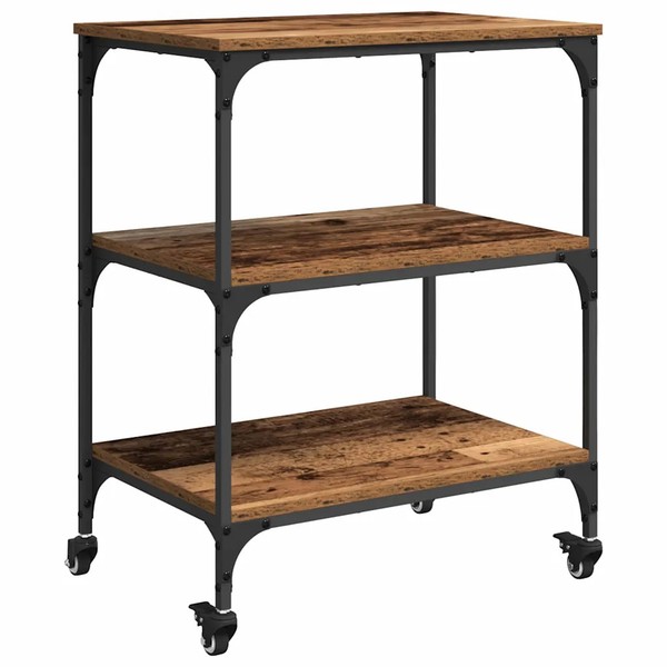 KüChentrolley Altholz 60X41X76 Cm Servierwagen Rollwagen Holzwerkstoff-image